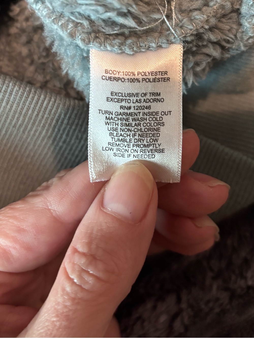 WallFlower Sherpa Hoodie Medium Colorblock Pink Cream Blue Cozy Pullover - Picture 6 of 6